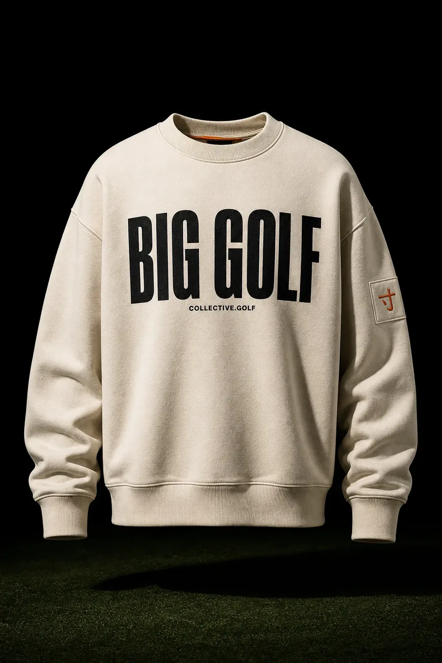 BIG GOLF heavyweight crew in bone, front